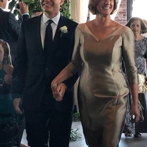 Mother of the Bride/Groom Custom Seng Couture Gown, Gold, Size 10